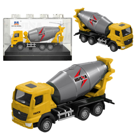 Betoniarka metalowa model kolekcjonerski huina żółta 1:80