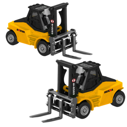 Wózek widłowy metalowy kolekcjonerski Huina Żółty EAN: 5905991050780 - model 1:80, idealny dla pasjonatów i kolekcjonerów.