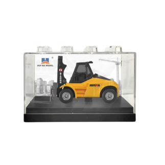 Wózek widłowy metalowy model kolekcjonerski huina żółty 1:80