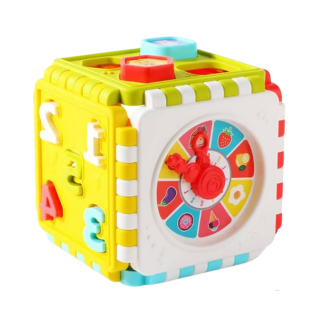 Kostka edukacyjna sorter cyferki wzory zegar kolorowa EAN: 5905991050001