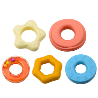 Wieża z kółek układanka sensoryczna pastelowa 17cm - EAN: 5905991052111