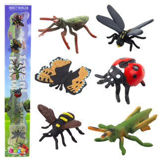 Zestaw mini figurki owady osa modliszka biedronka 4-6cm 6szt