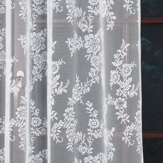 Firanka żakardowa ze wzorem po całości, wysokość 300cm, kolor 001 biały