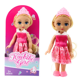 Mini laleczka księżniczka korona zdobiona sukienka 17cm mix