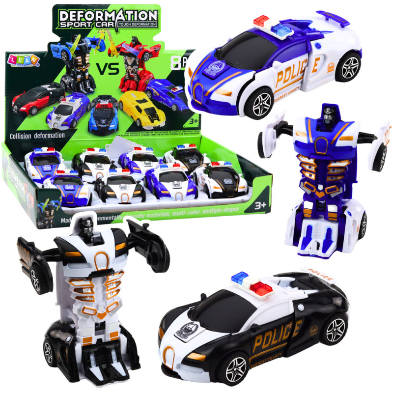 Auto Robot 2w1 Samochód Sportowy Policyjny Napęd Mix EAN: 5905991053774