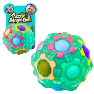 Magiczna piłka łamigłówka logiczna fluorescencyjna wypustki 7cm mix