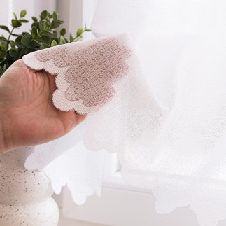 Zazdrostka żakardowa z samym dołem, wysokość 70cm, kolor 001 biały
