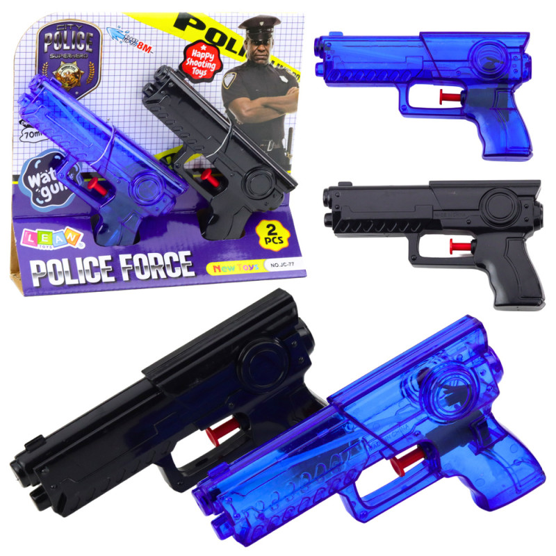 Zestaw Policji - Pistolety na Wodę Niebieskie i Czarne (2 szt.) EAN: 5905991055037