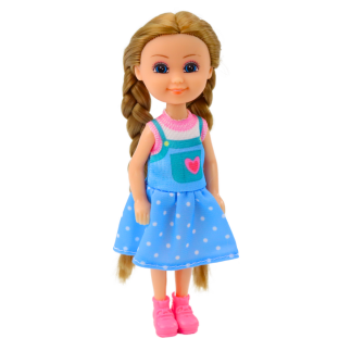 Mini laleczka z długimi włosami w sukience 15cm mix EAN: 5905991056379