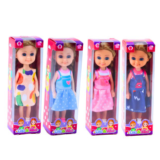 Mini laleczka z długimi włosami w sukience 15cm mix