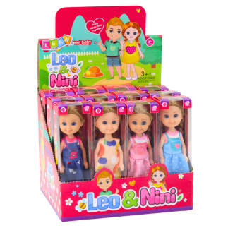 Mini laleczka z długimi włosami w sukience 15cm mix