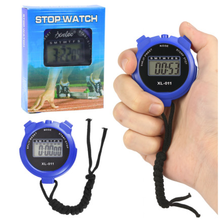 Stoper cyfrowy lcd elektroniczny sportowy xl-011 niebieski