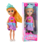 Mini laleczka księżniczka z koroną i kolorową sukienką 14cm mix - EAN: 5905991056478