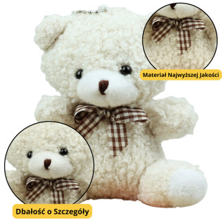 Miś Pluszowy Brelok Zawieszka Ozdoba Biały 8cm + EAN: 5905991048534