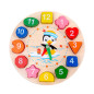 Drewniany zegar edukacyjny Montessori - nauka godzin, klocki do nawlekania, EAN: 5905991061144