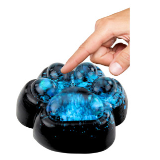 Gniotek Kocia Łapka Antystresowa Sensoryczna Squishy Czarna z Niebieskim Brokatem EAN: 5905991067597