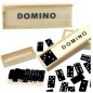 Gra logiczna rodzinna Domino 32 drewniane czarne płytki EAN: 5905991048213