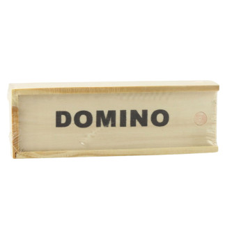 Gra logiczna rodzinna domino 32 płytki drewniane czarne