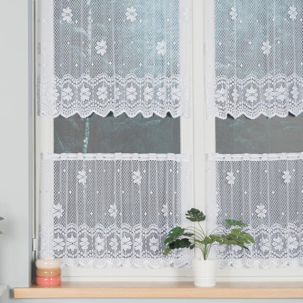 Zazdrostka żakardowa 70cm wzór po całości, kolor biały 001, EAN: 5906450926684