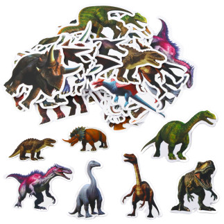 Zestaw naklejek  dla dzieci z dinozaurami  4-7cm 50szt