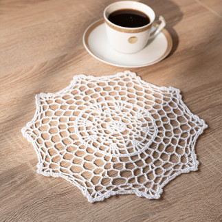 Serweta z ażurem, szerokość 25cm x wysokość 25cm, kolor 001 biały