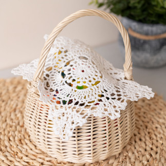 Serweta z ażurem, szerokość 15cm x wysokość 15cm, kolor 001 biały