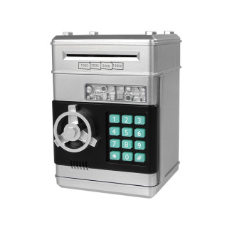 Elektroniczny sejf skarbonka oszczędzanie srebrny kod