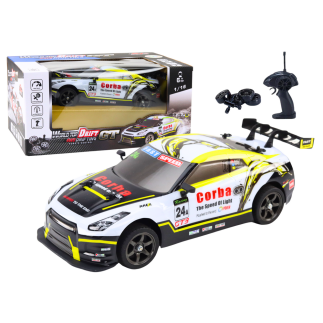 Auto sportowe rc 1:16 drift  wymienne koła biało-żółte