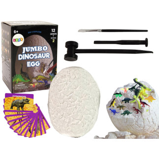 Zestaw archeologiczny wykopaliska ogromne jajo 12 figurek dinozaur