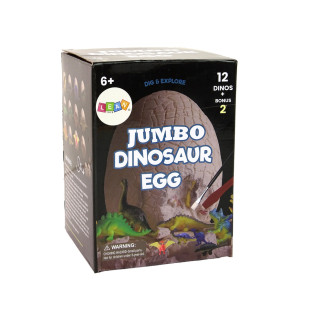 Zestaw archeologiczny wykopaliska ogromne jajo 12 figurek dinozaur