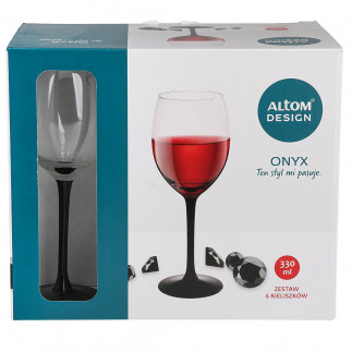 ONYX KPL.6 KIELISZKÓW WINO CZERWONE 330 ML