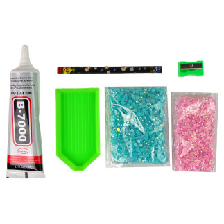 Zestaw jednorożec diy diamenty kryształki błękitny