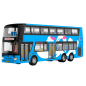 Autobus piętrowy wycieczkowy metalowy niebieski z światłami - EAN: 5905991026303