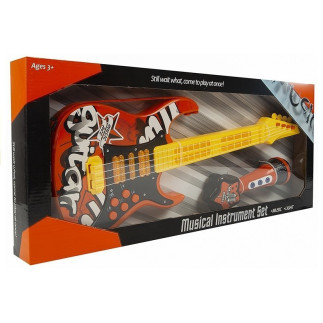 Gitara elektryczna mikrofon struny czerwona