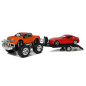 Zestaw Pojazdów: Pomarańczowy Monster Truck i Czerwone BMW na Lawetę 58 cm - EAN: 5907625589482