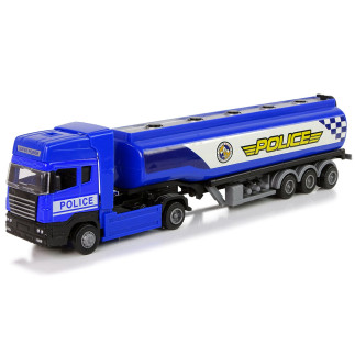 Ciężarówka cysterna niebieska policja 30 cm długości