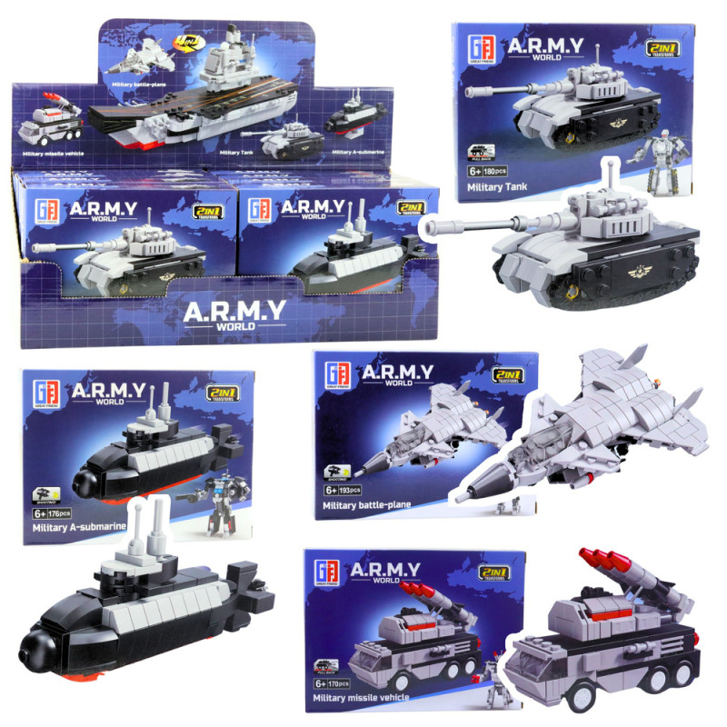 Klocki konstrukcyjne 2w1 Armia Wojsko Militarne Robot Środki Transportu - EAN: 5905991072058