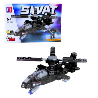 Klocki konstrukcyjne pojazdy środki transportu swat 2w1 92-117 el.