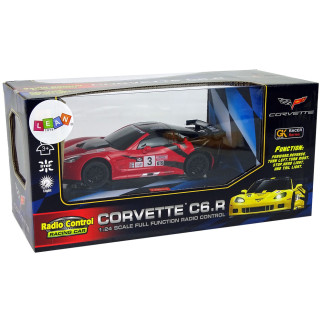 Auto sportowe r/c 1:24 corvette c6.r czerwone 2.4 g światła