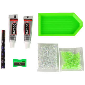 Zestaw diy diamentowy renifer diy kryształki brelok 3d biały
