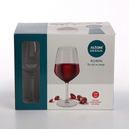 Rubin Zestaw 6 Kieliszków do Wina Czerwonego 530ml EAN: 5902689839658