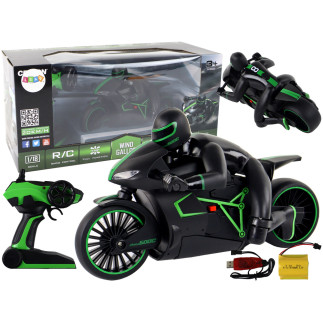 Motor ścigacz rc 20 km/h sterowany na pilot zielony