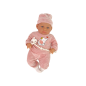 Lalka Bobas 46 cm z Różowym Smoczkiem w Beciku - Słonik EAN: 5905214972066