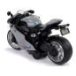 Sportowy motocykl szary z pomarańczowymi pasami 1:12, napęd pull-back, dźwięk i światła - EAN: 5905214970376