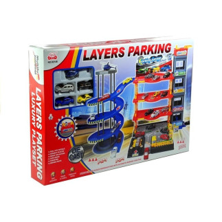 Parking poziomowy tor winda 4 autka helikopter
