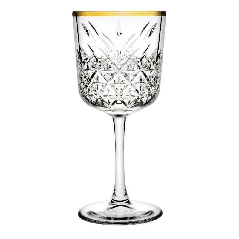 Komplet 4 kieliszków Timeless Gold do wina 330 ml PASABAHCE