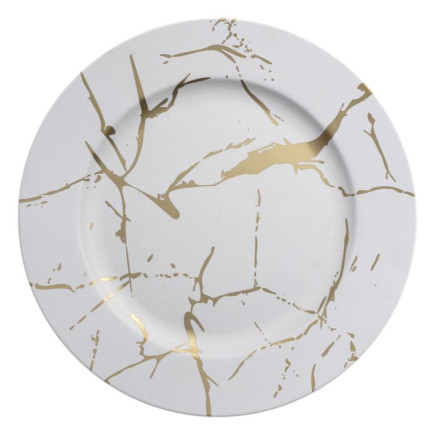 AM-DECOR PODTALERZ 33CM MARMUR BIALY