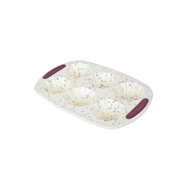 Forma do pieczenia 6 muffinek z usztywnieniem Felice 30 x 20,5 cm kremowa AMBITION Forma do pieczenia 6 muffinek z usztywnieniem Felice 30 x 20,5 cm kremowa AMBITION