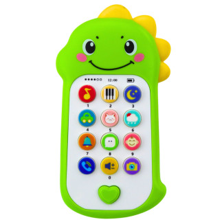 Interaktywny telefon edukacyjny dźwięki i melodie dinozaur zielony EAN: 5905991063483