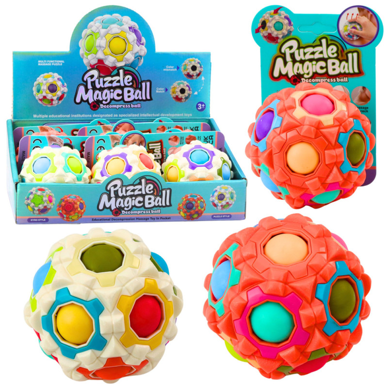 Magiczna Piłka Łamigłówka Logicznymi Wypustkami 7cm Mix - EAN: 5905991072300
